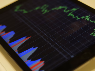Tablet mit Finanzdiagrammen und Statistiken